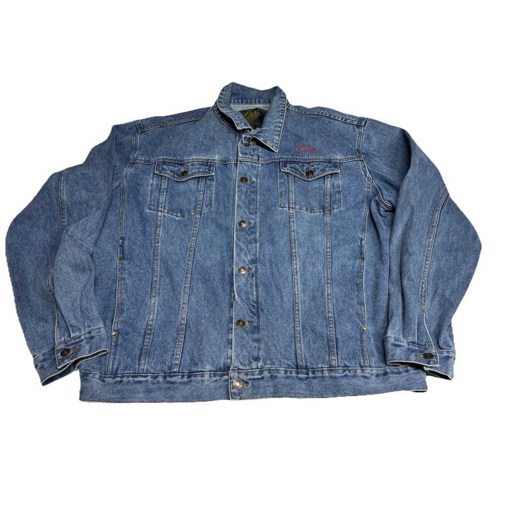 90s Riviera Hotel & Casino Denim Trucker Jacket Las Vegas Embroidered Size 2XL
